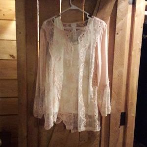 Chico's lace top with shell